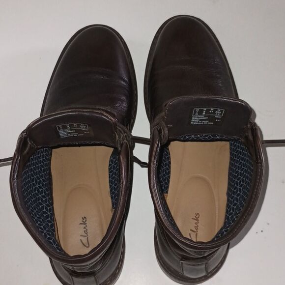 Clarks Dark Brown Leather Lace-Up Mens Ankle Boots size 8 main image 8